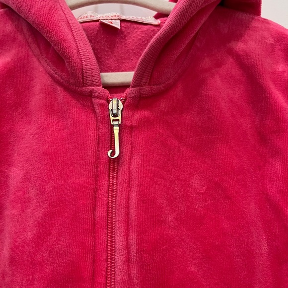 Juicy Couture Pink Velour Zip Up with Hood, Size 4T - Picture 3 of 4
